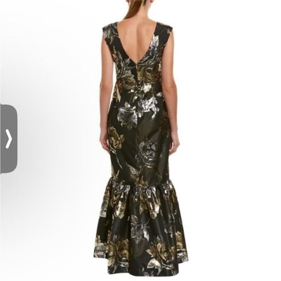 NWT Trina Turk Black Metallic Jacquard Floral Williams Dress Size 2 - Picture 2 of 8
